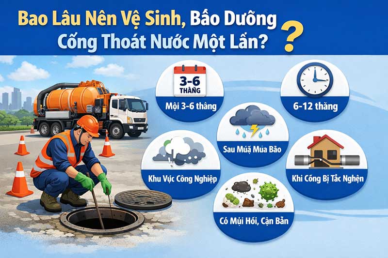 Bao Lâu Nên Vệ Sinh, Bảo Dưỡng Cống Thoát Nước Một Lần?